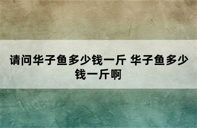 请问华子鱼多少钱一斤 华子鱼多少钱一斤啊